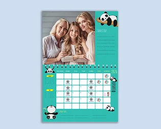 Custom spiral-bound calendar example